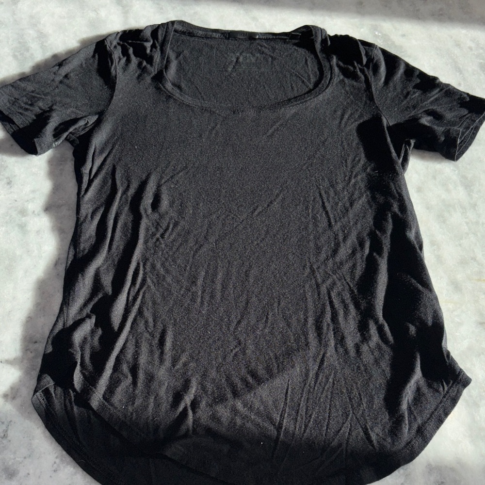 ATM Black Scoop Neck Tee Shirt